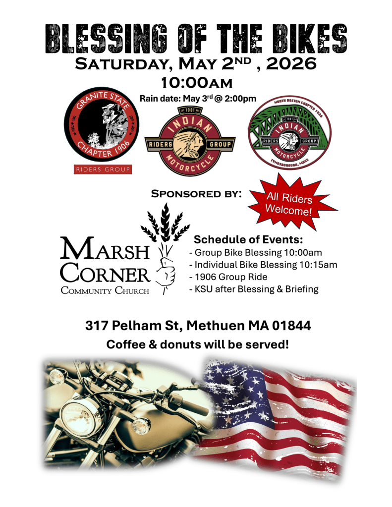 Poster for Blessing of the Bikes on Saturday, May 2, 2026.