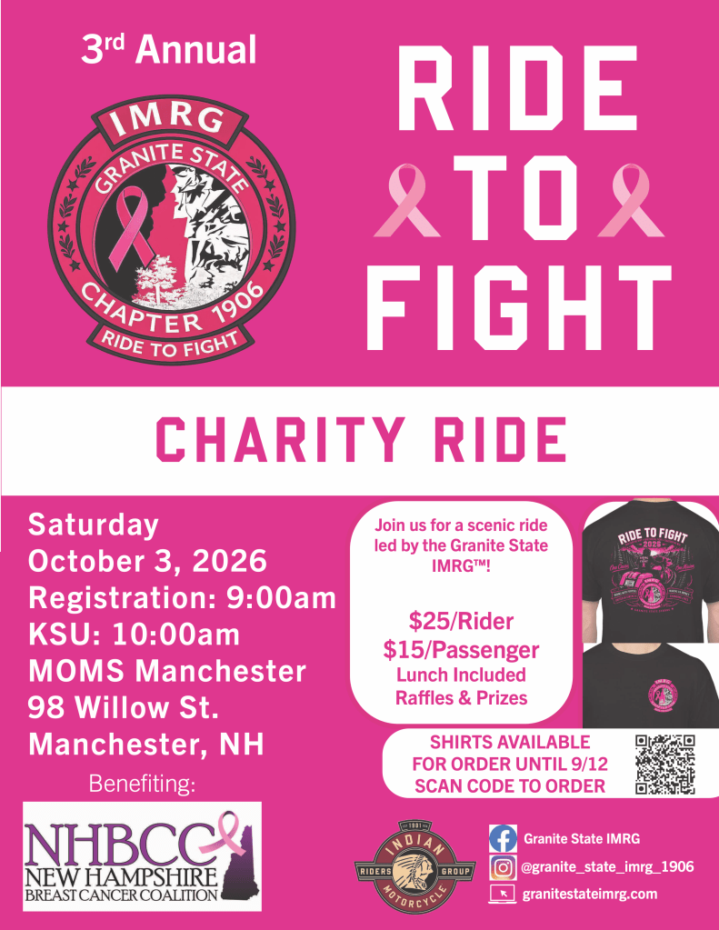 Flyer for the 3rd Annual Charity Ride to Fight Breast Cancer