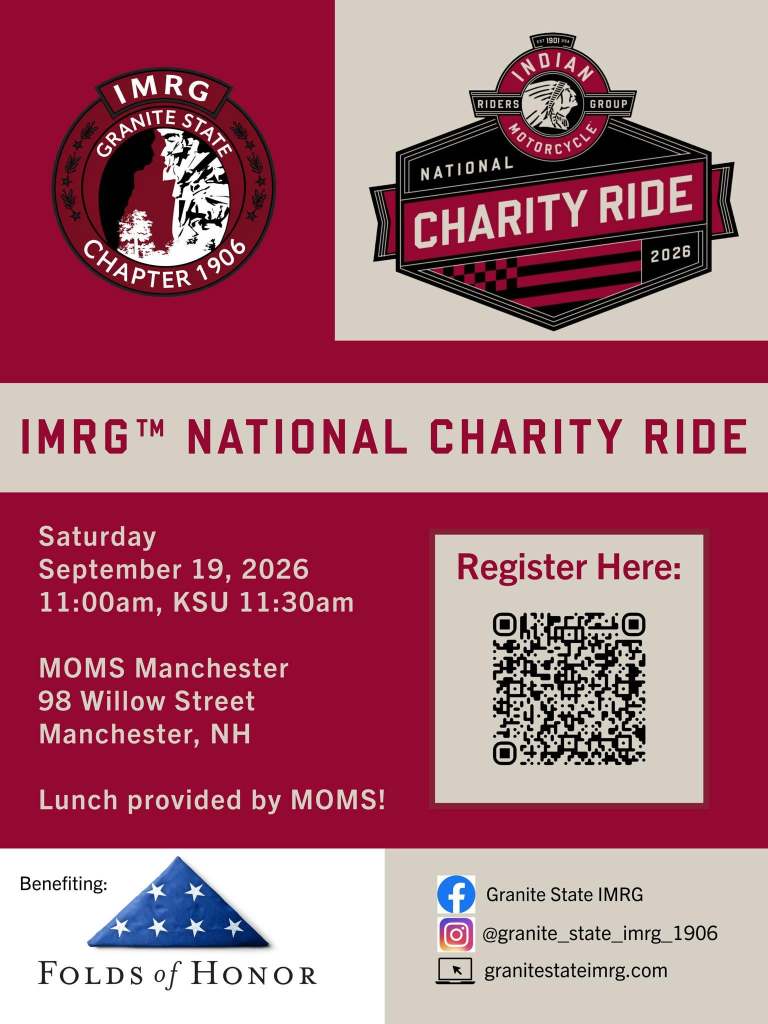 IMRG National Charity Ride event poster for Folds of Honor